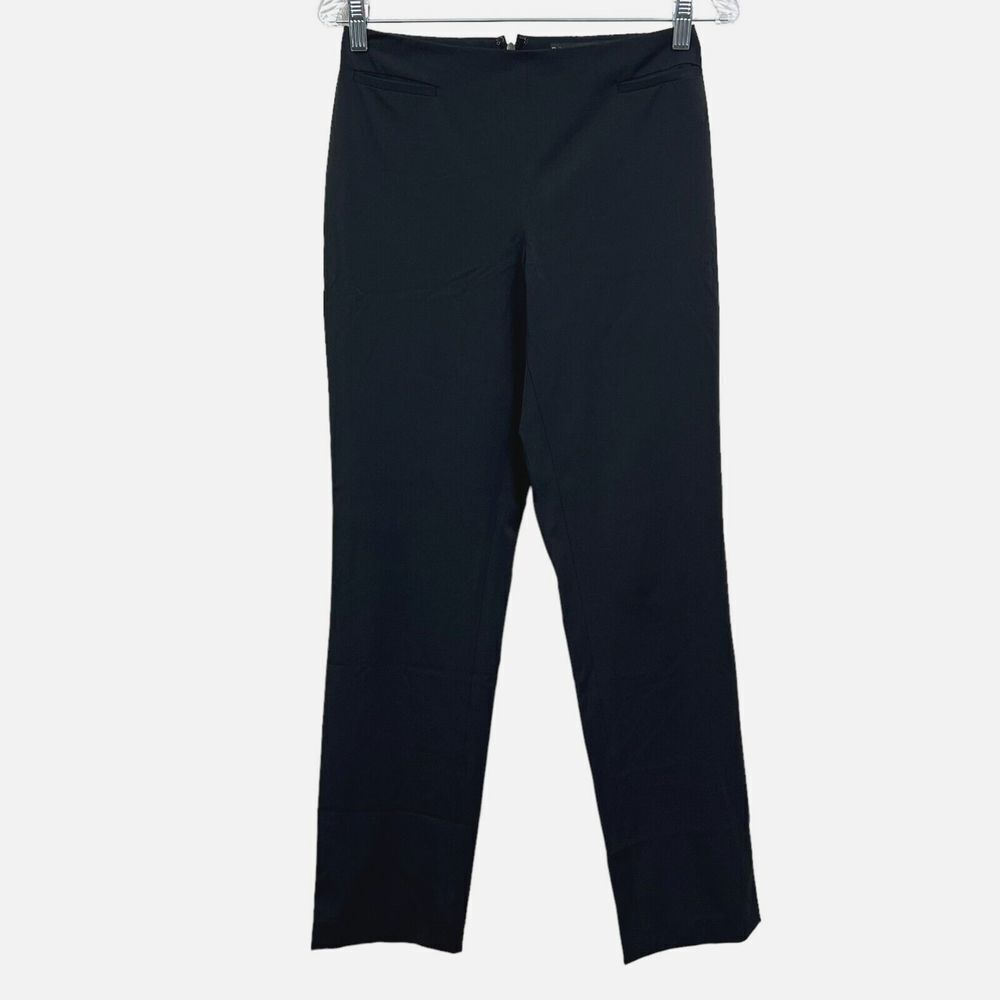 Ralph Lauren Black Label Women Dress Pants Slim Stretch Slit Pockets Black Sz 4*